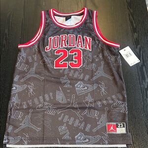 Jordan 23 Black and Red Basketball Jersey